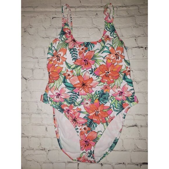 NWT Decree Women's Size XXL One-Piece Bright Colorful Floral Print Swimsuit - Picture 1 of 2